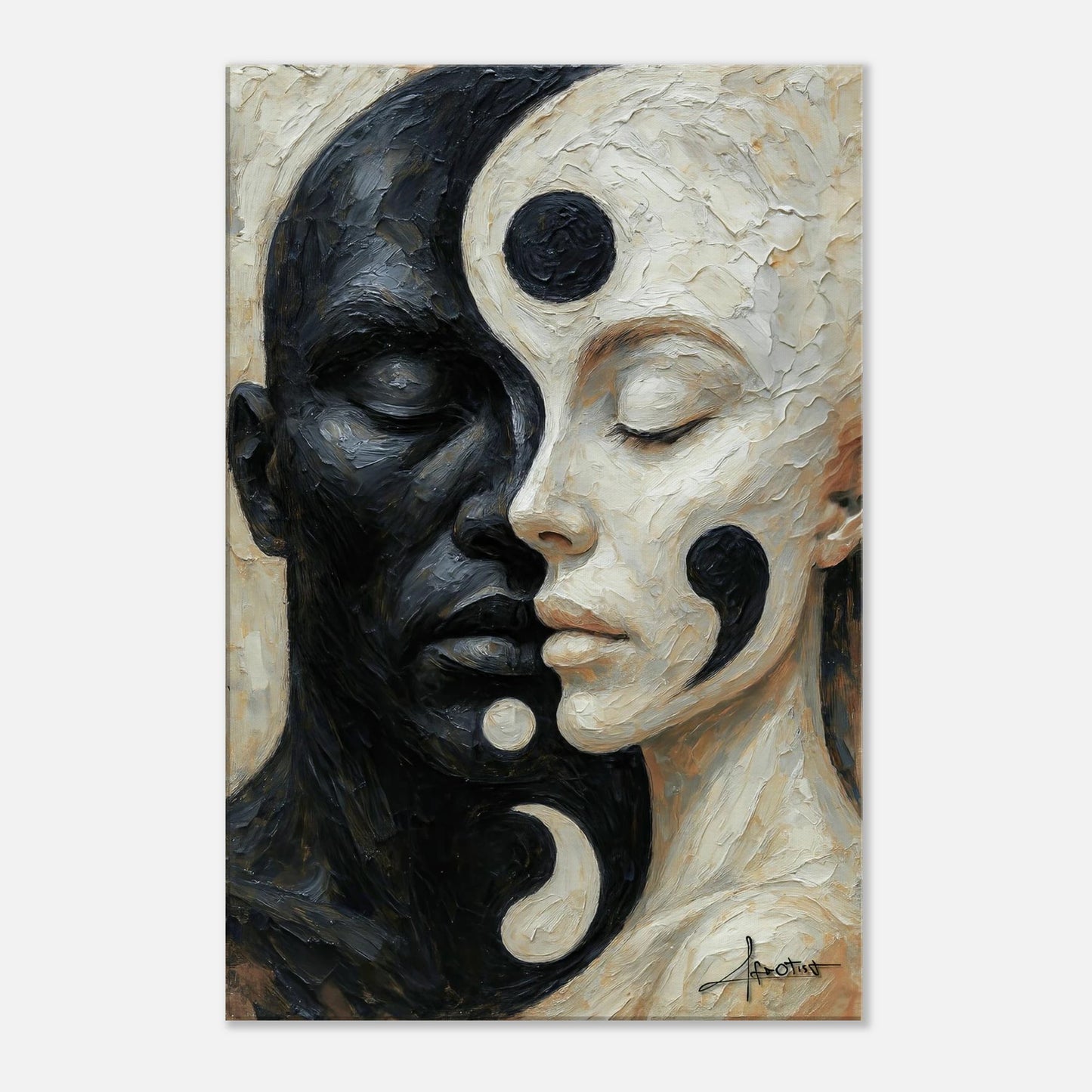 Afro-spirituelles Kunstwerk | Yin trifft Yang-Porträt | Afrotist