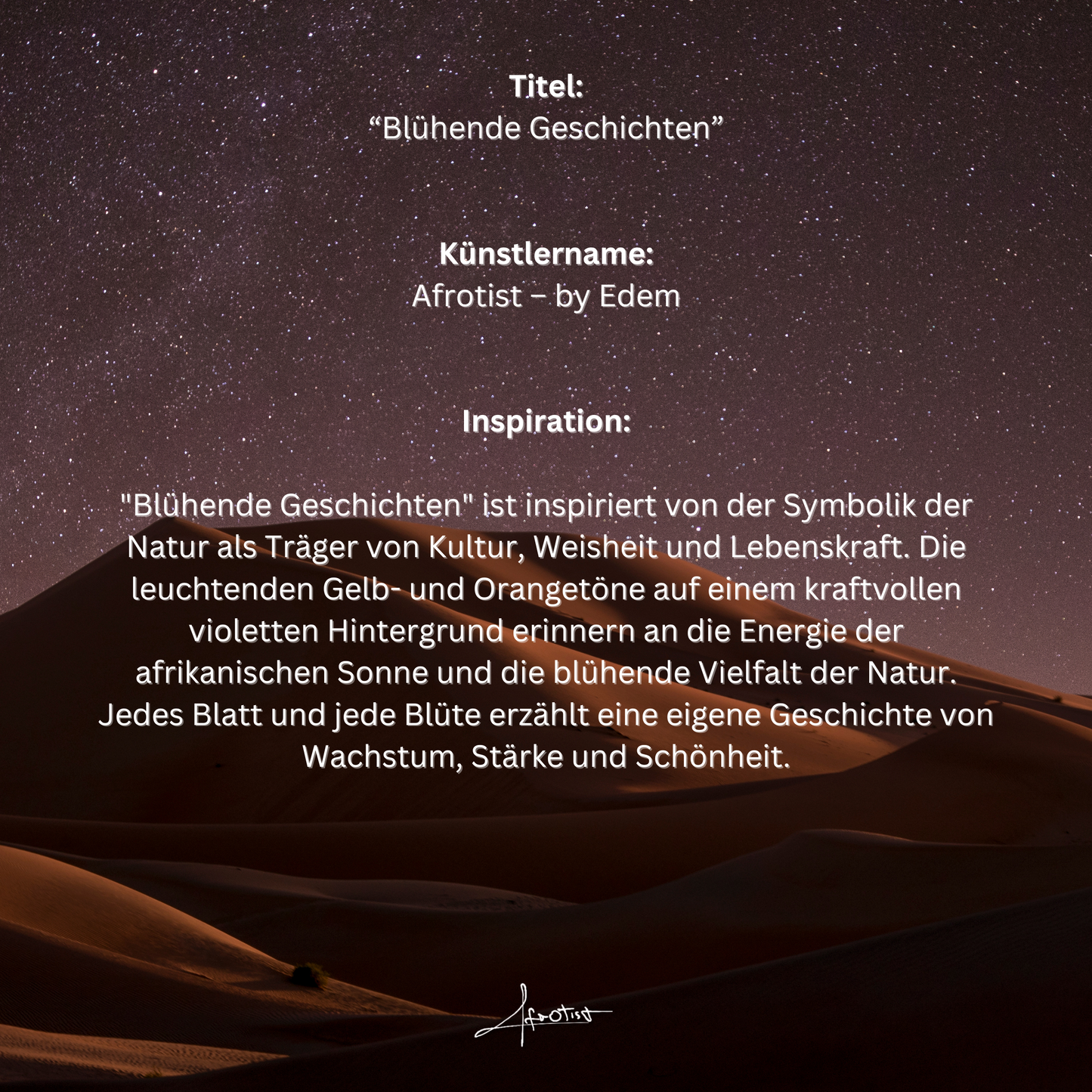 Blühende Geschichten - Lebendiges Stoffkunst Wandbild in Lila und Orange
