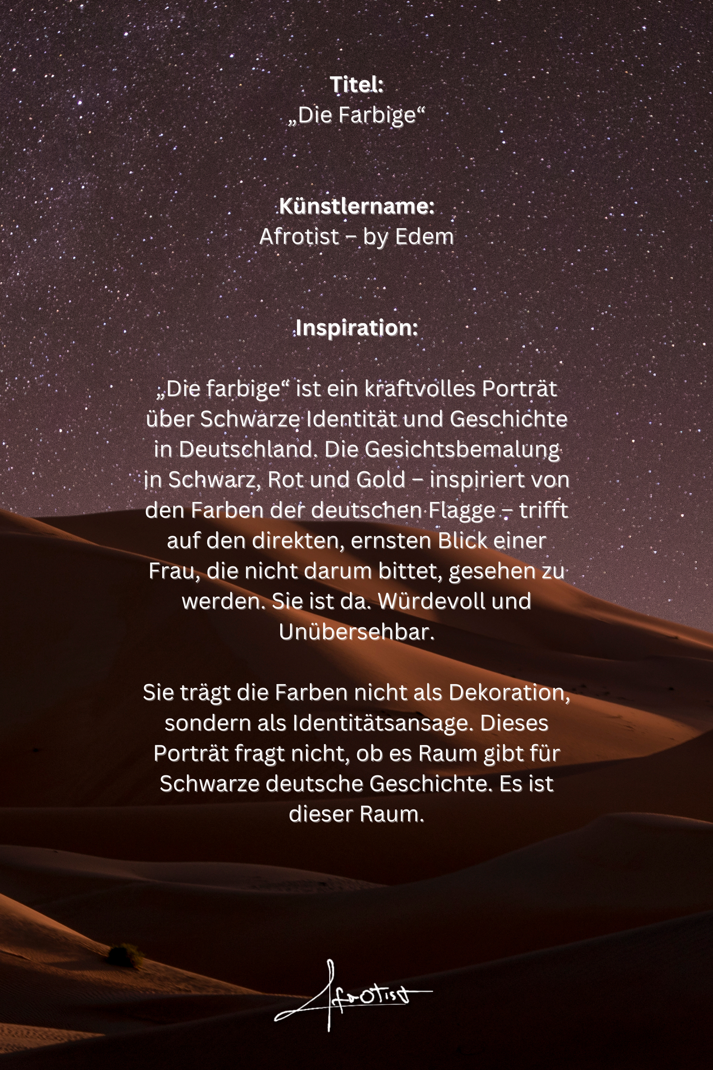 Die Farbige – Afro-deutsches Porträt in Schwarz-Rot-Gold