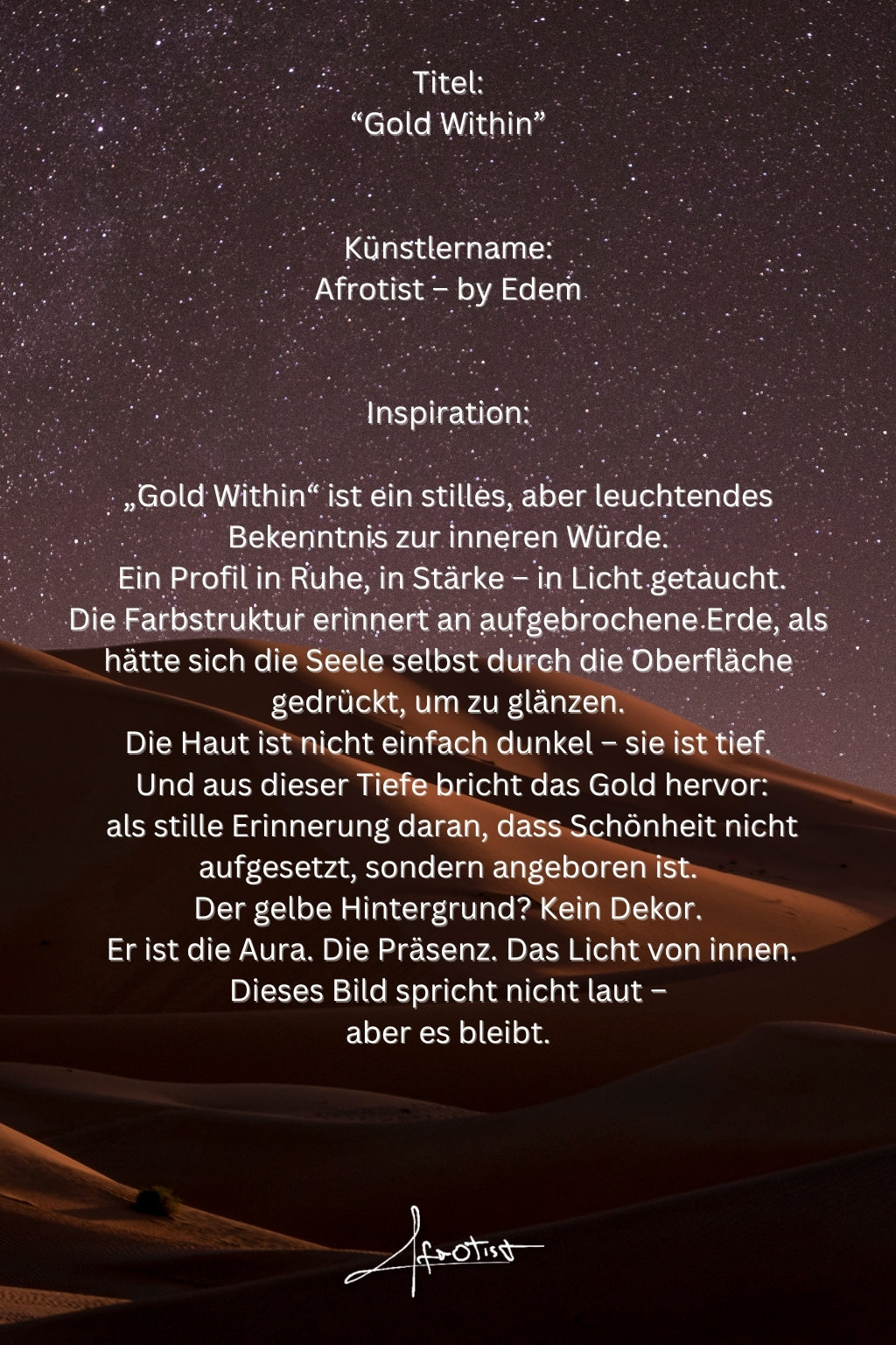 Gold Within – Afro-Porträt über innere Würde, Tiefe & spirituelles Leuchten