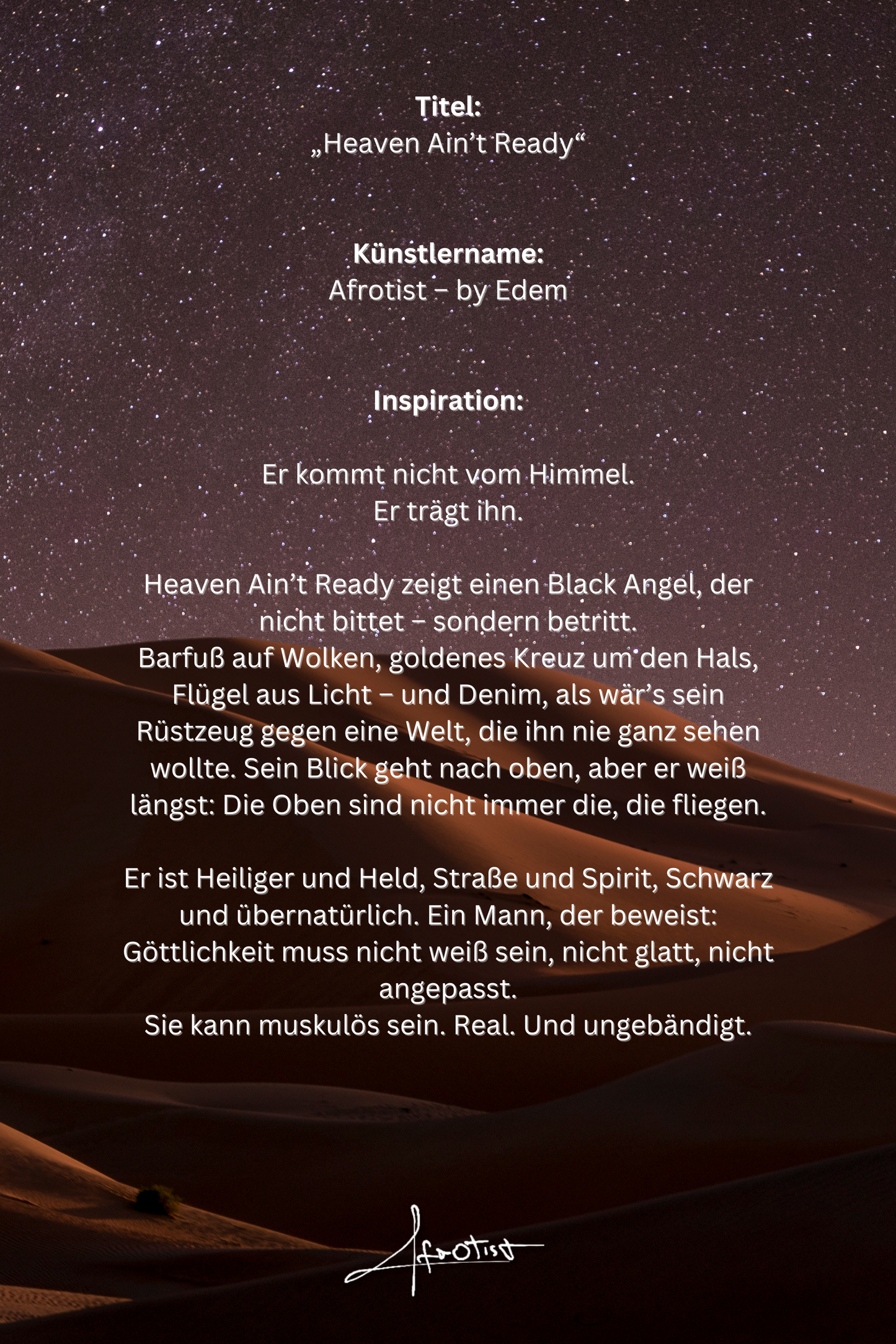 Heaven Ain’t Ready – Schwarzer Engel trifft Spiritual Art