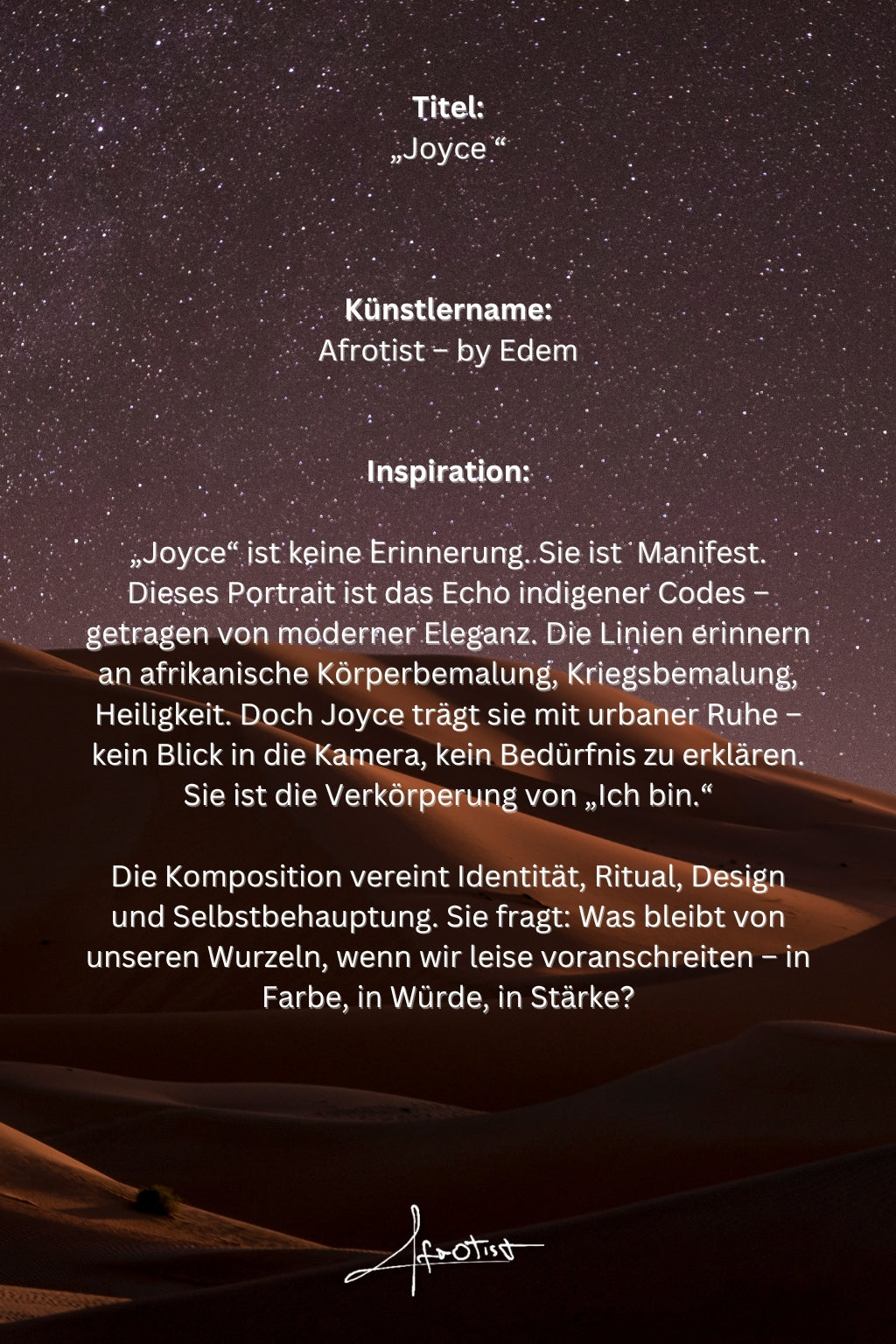 Joyce - I Am the Code – Kraftvolles Afro-Porträt mit indigener Ästhetik