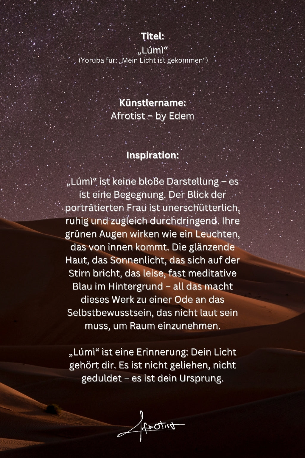 Lúmì – Mein Licht ist gekommen