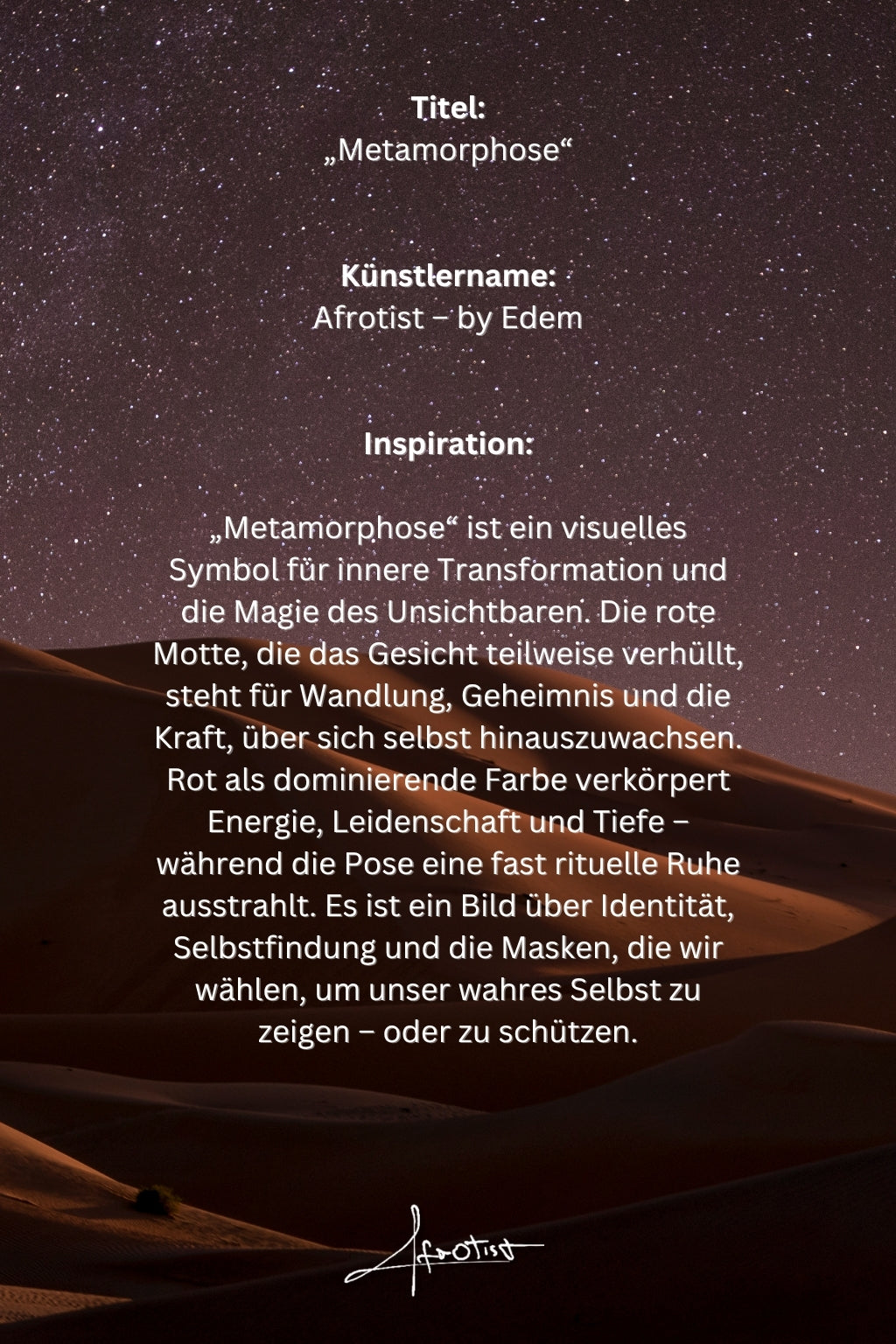 Metamorphose – Kunstwerk über Wandlung & Identität