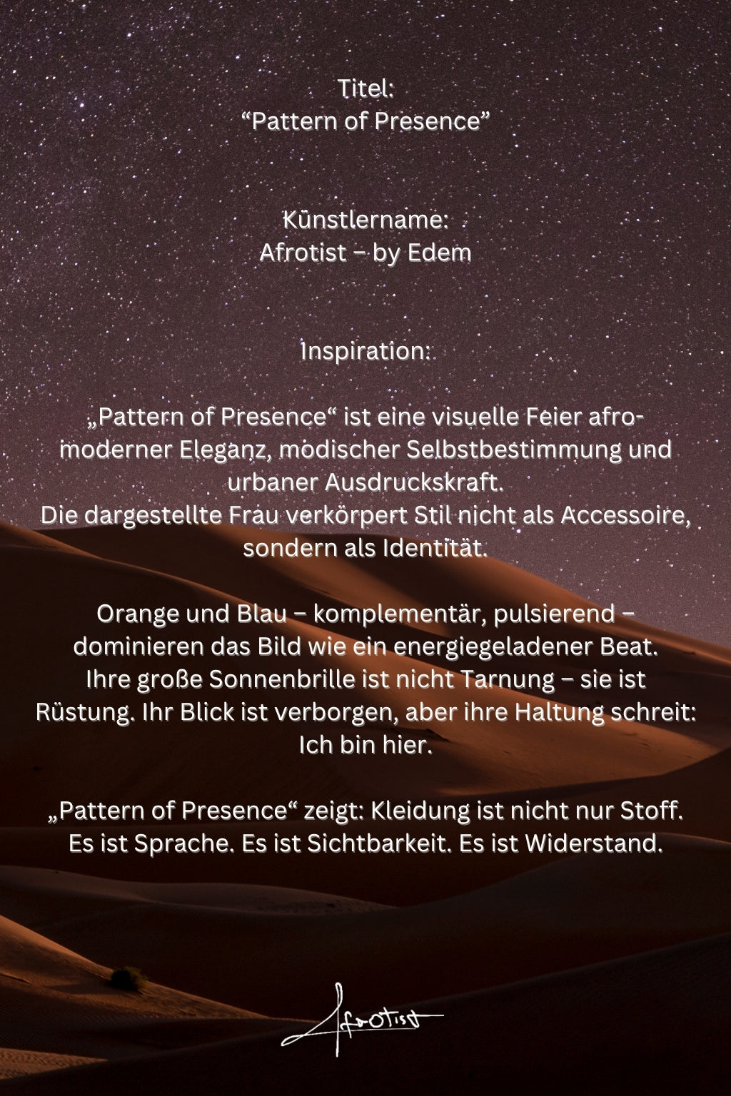 Pattern of Presence – Stil, Haltung & afro-visuelle Kraft