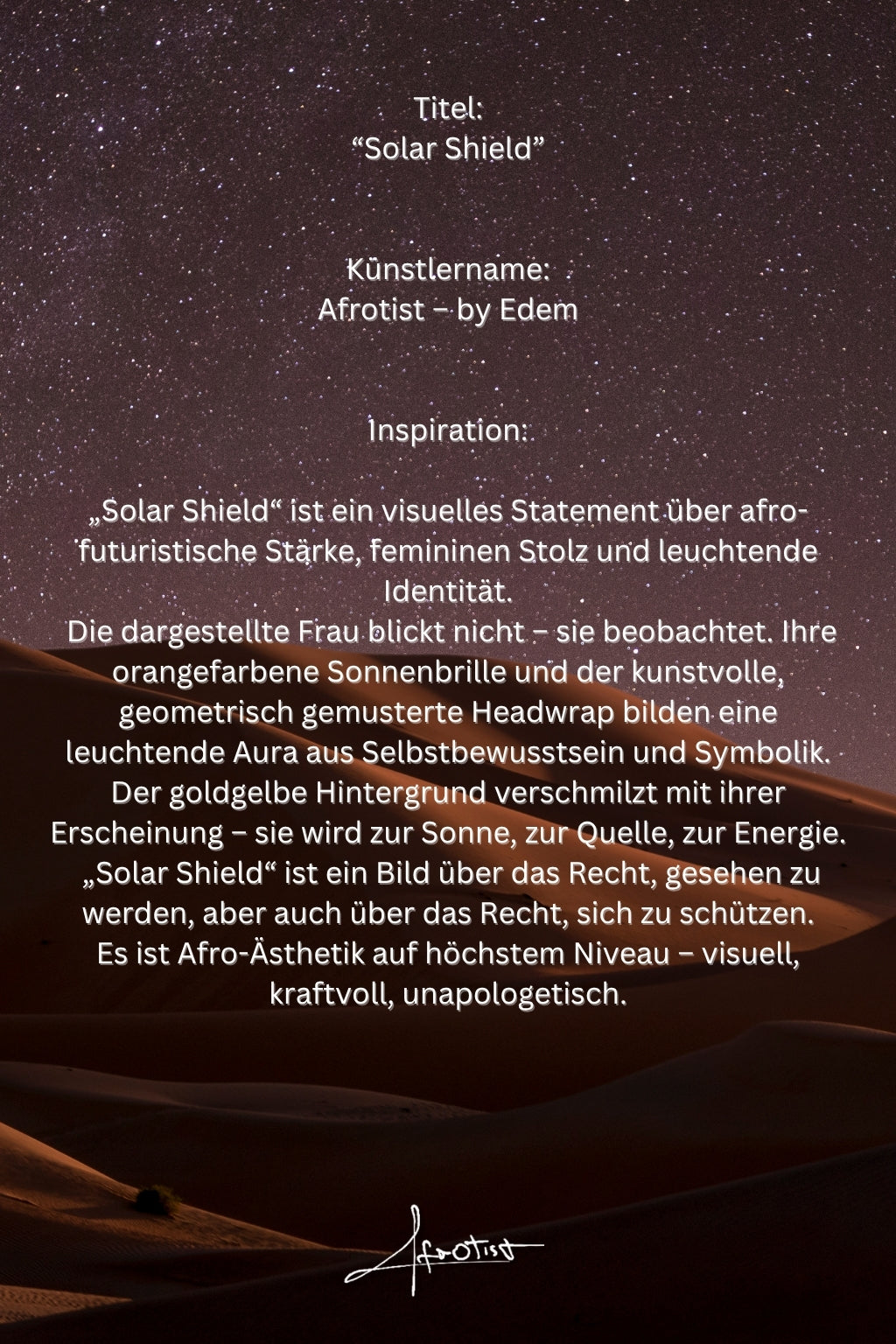 Solar Shield – Afro-Futurismus & leuchtende Identität