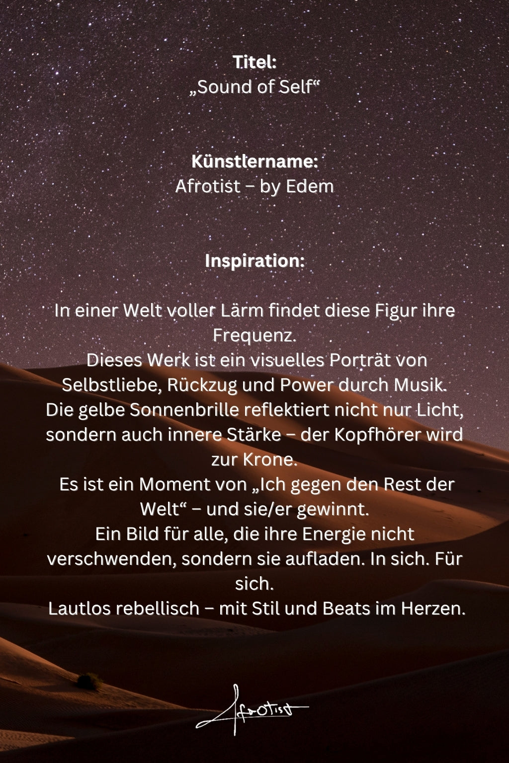 Sound of Self – Afro-Porträt über Musik, Rückzug & Selbstliebe | Afrotist Kunstwerk