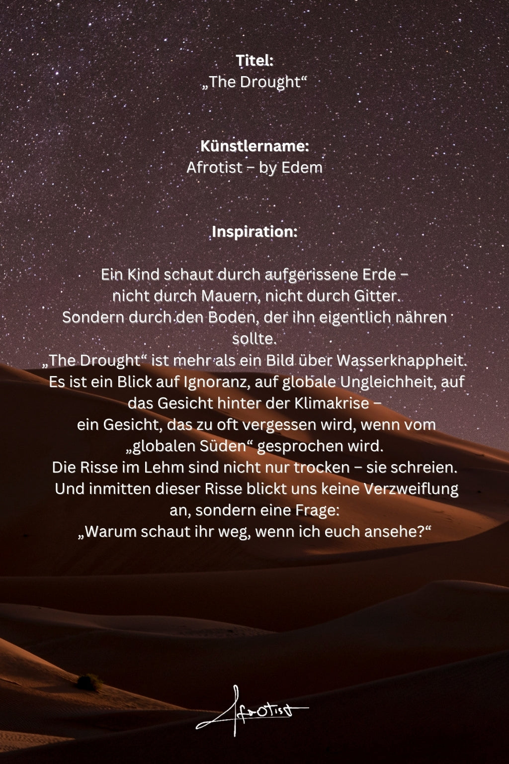 The Drought – Kunstwerk über Dürre, Klimaungleichheit & globale Ignoranz | Afrotist Kunstwerk