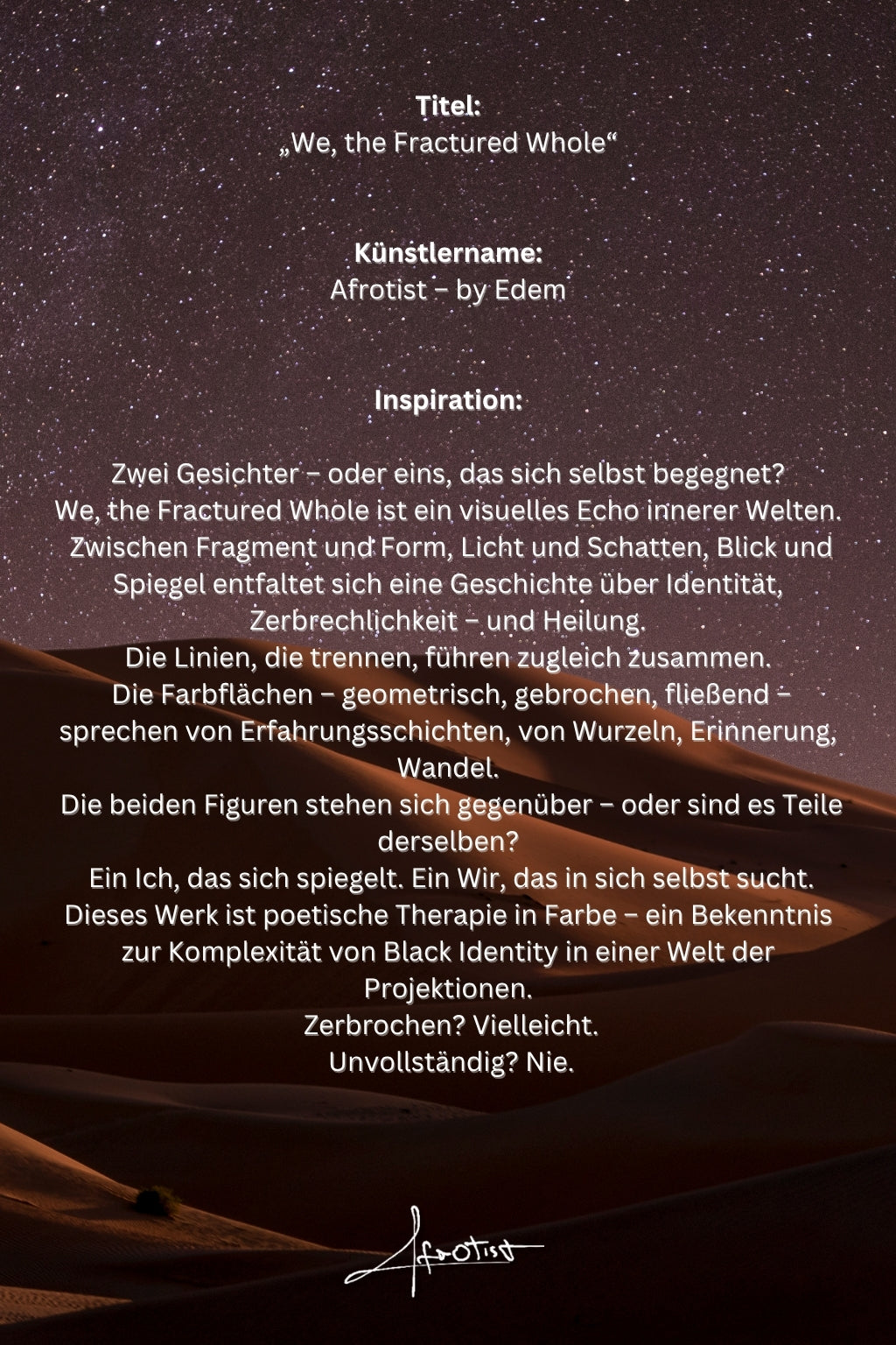 We, the Fractured Whole – Fragmentierte Identität | Afrotist Kunstwerk