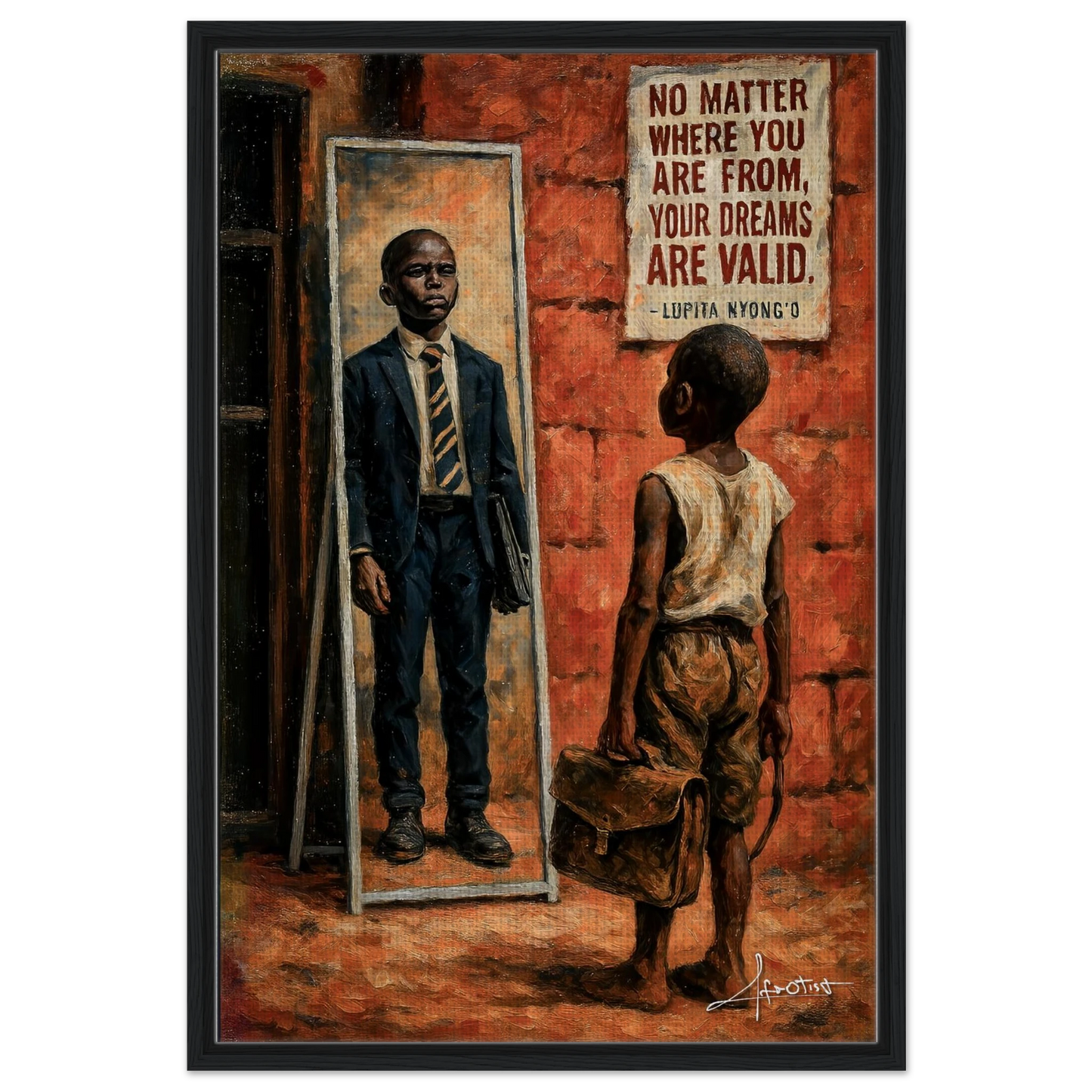 Inspirierender Kunstdruck | Spiegelsymbolismus-Kunst | Afrotist