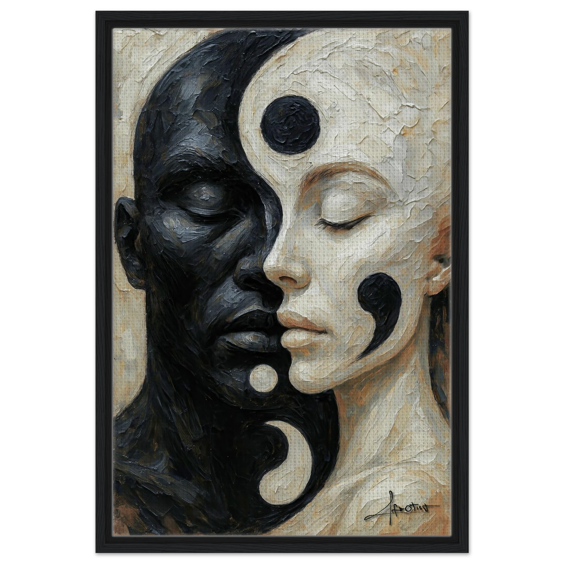 Afro-spirituelles Kunstwerk | Yin trifft Yang-Porträt | Afrotist