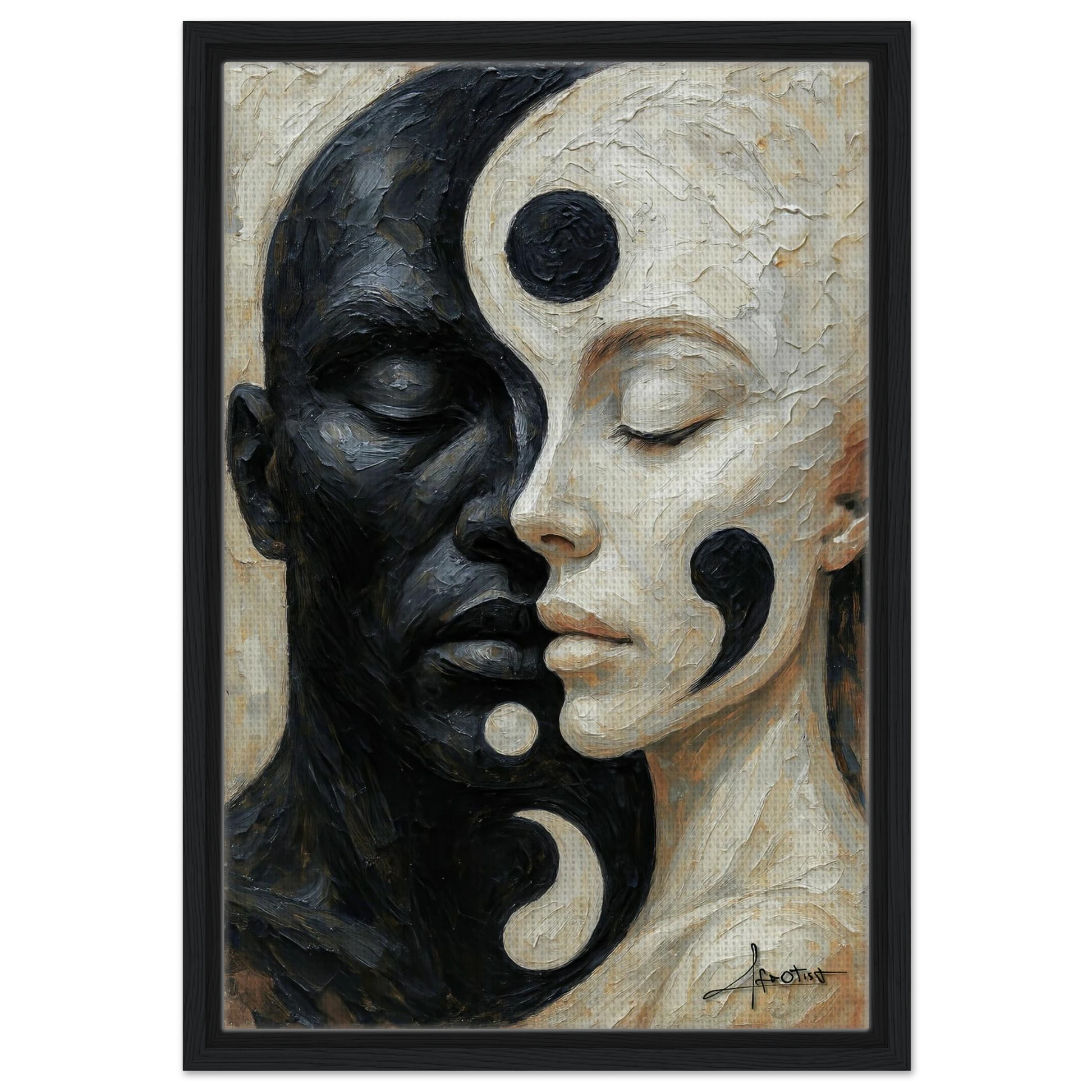 Afro-spirituelles Kunstwerk | Yin trifft Yang-Porträt | Afrotist