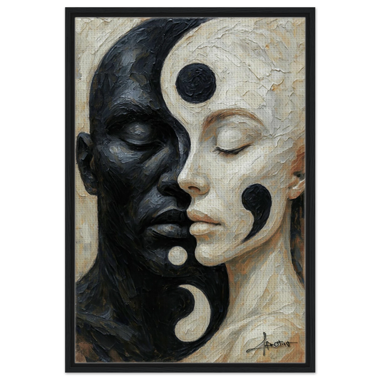 Afro-spirituelles Kunstwerk | Yin trifft Yang-Porträt | Afrotist