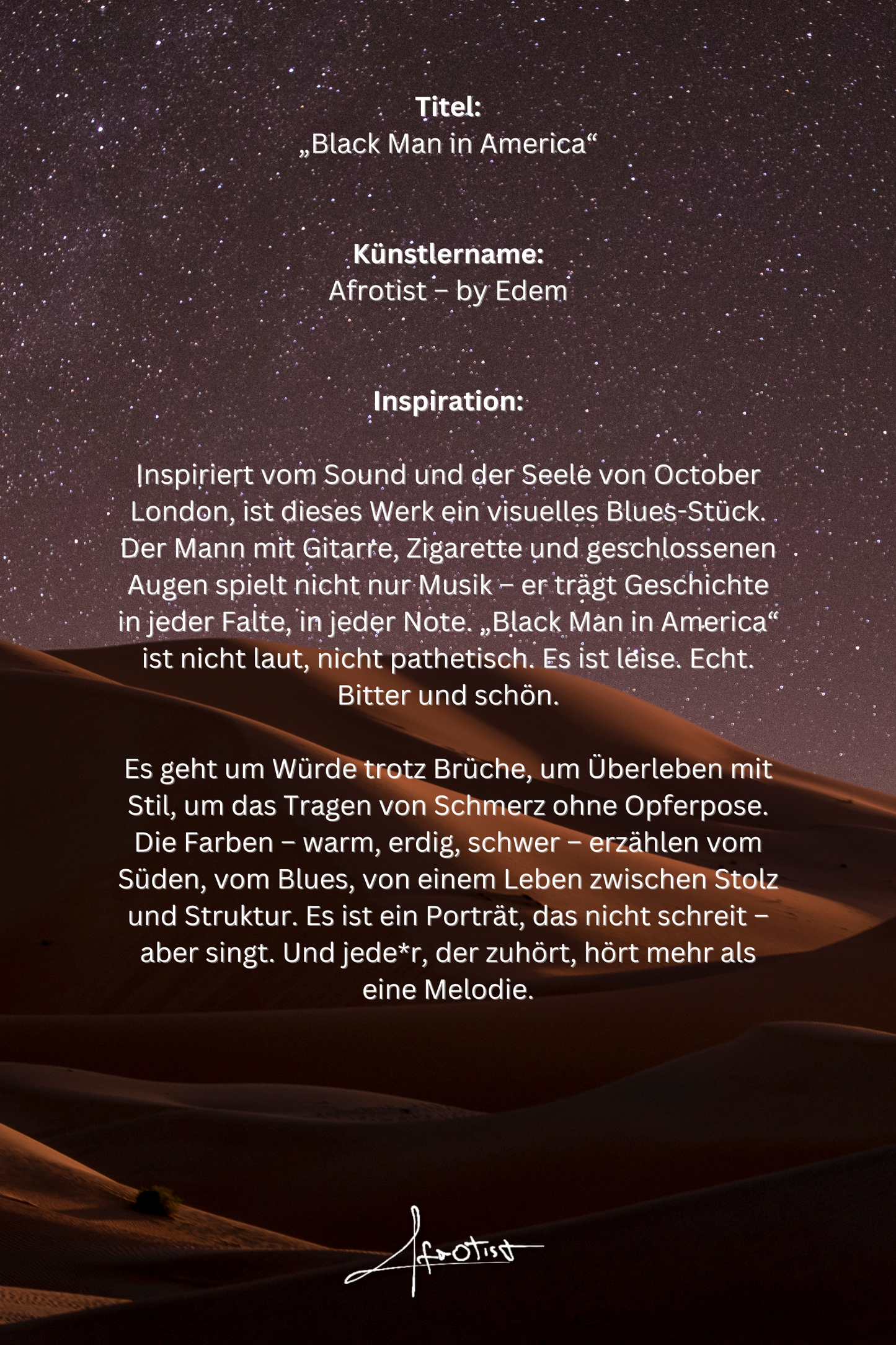 Black Man in America – Soulful Blues Art Print