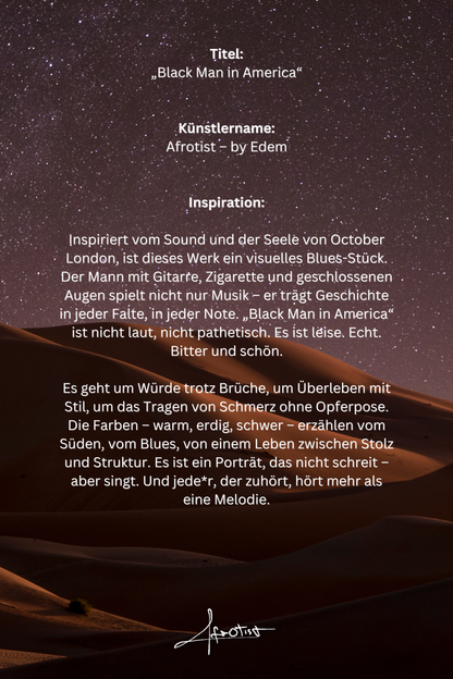 Black Man in America – Soulful Blues Art Print