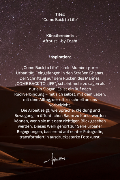 Come Back to Life – Urbanes Statement als Fotokunst - Ghana Street Moment