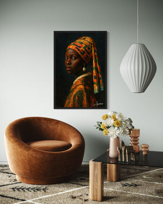 Kente Gaze – Afroklassik trifft Vermeer neu gedacht