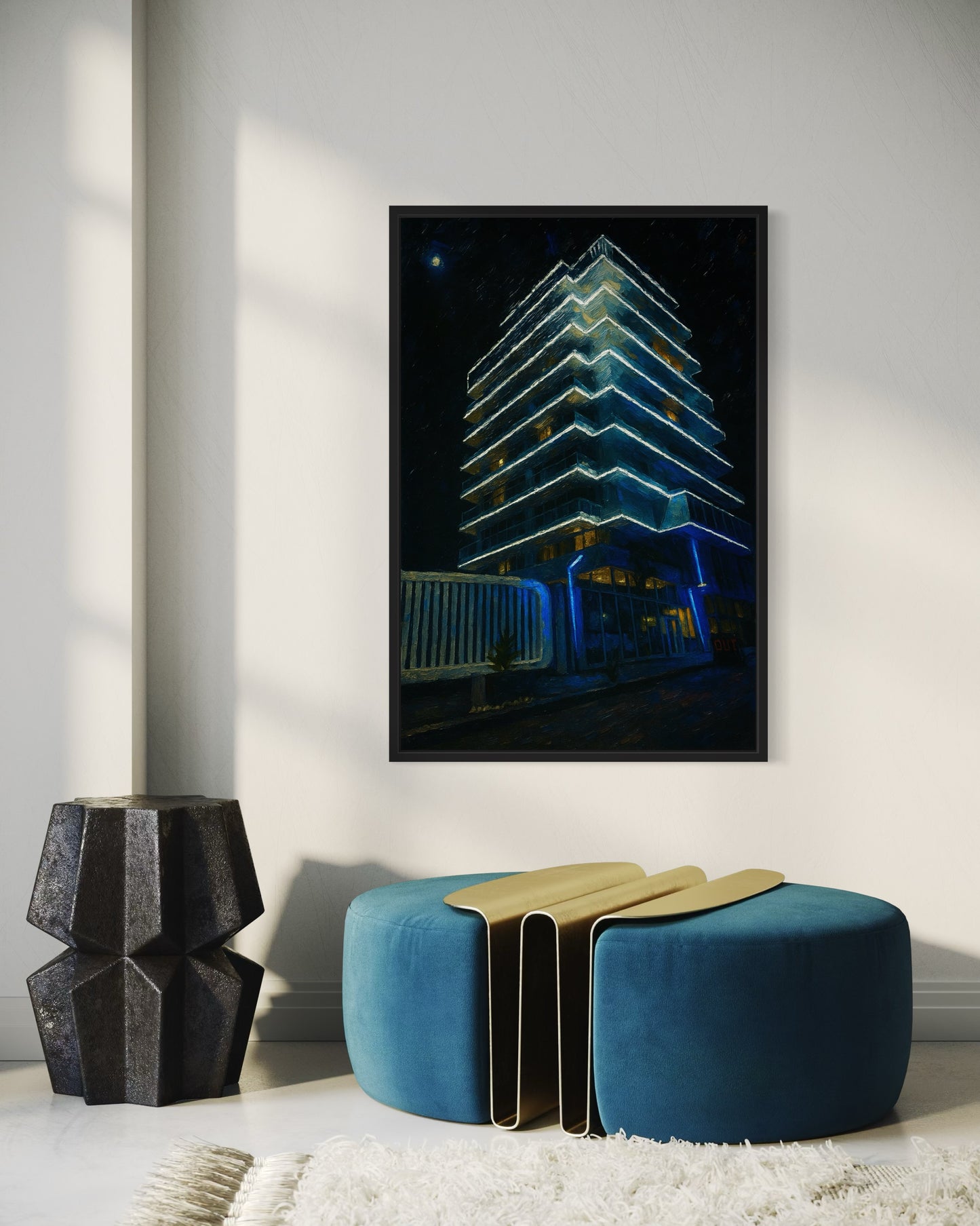 No. 1 Night – Fotokunst vom Oxford Street Hotel Accra -  Nachtarchitektur