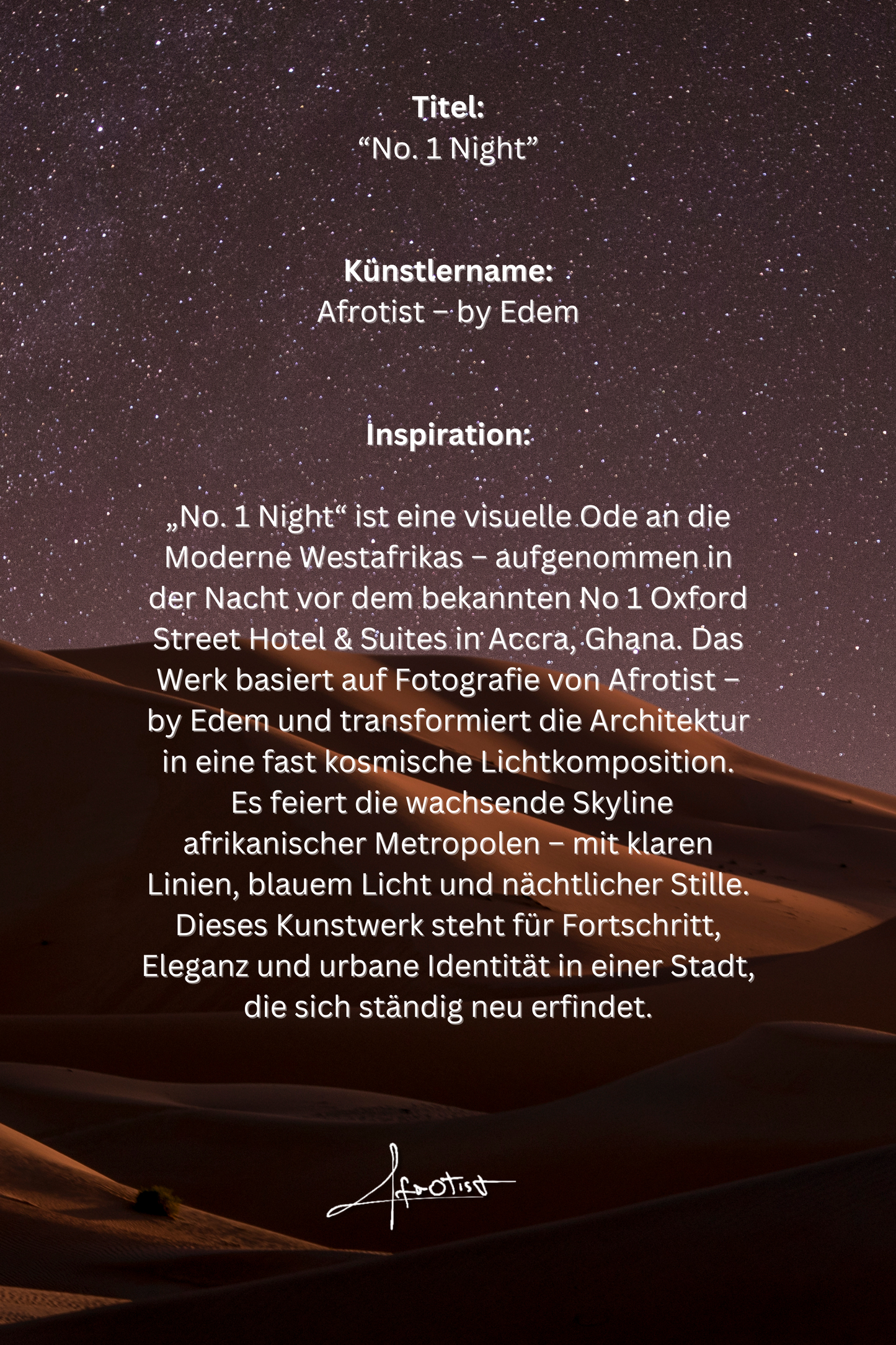 No. 1 Night – Fotokunst vom Oxford Street Hotel Accra -  Nachtarchitektur