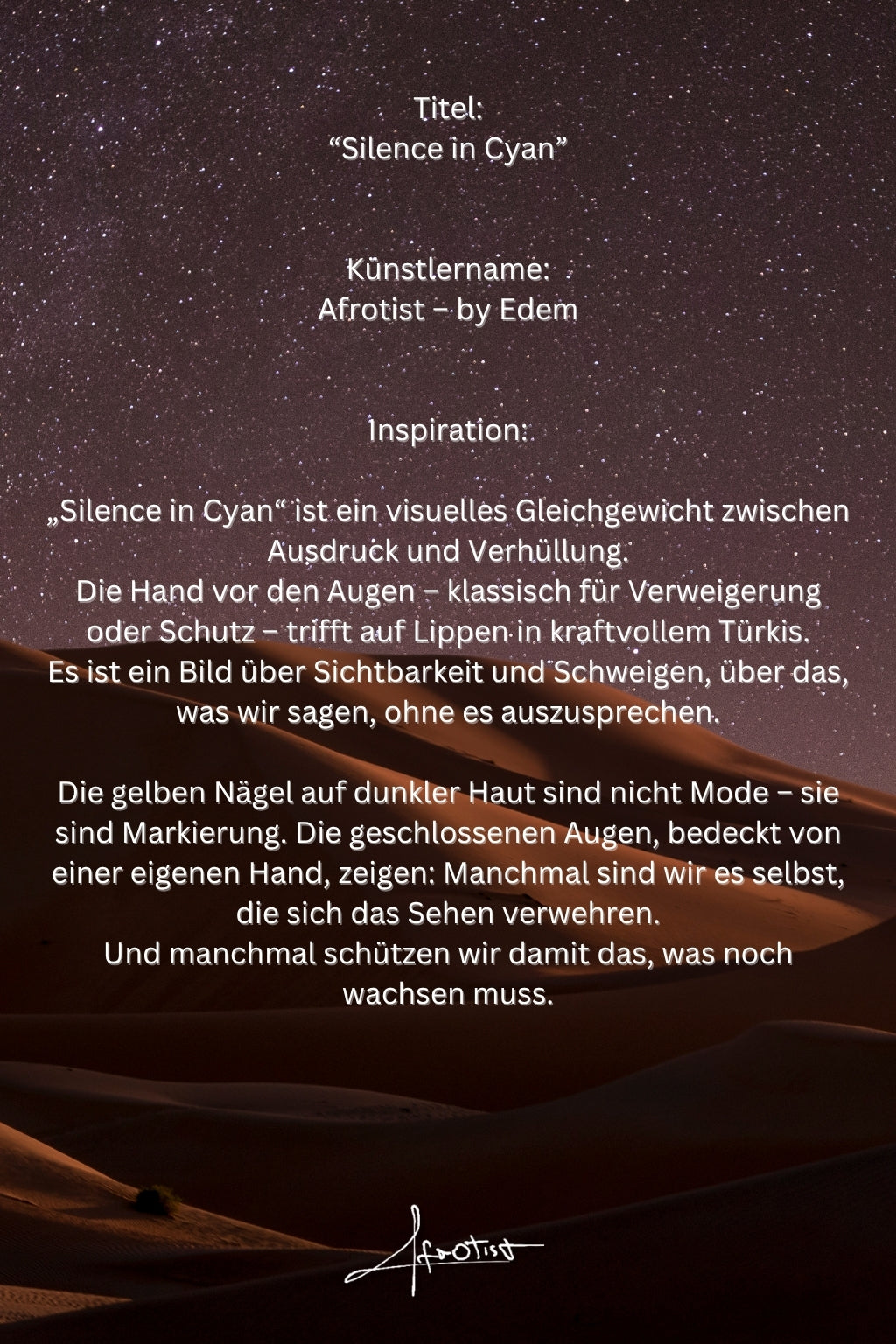 Silence in Cyan – Unsichtbares fühlen & Farbe sprechen lassen