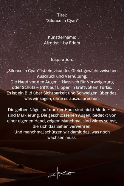 Silence in Cyan – Unsichtbares fühlen & Farbe sprechen lassen