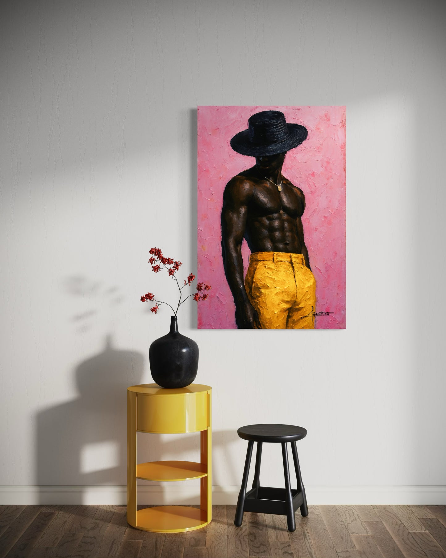 Stolz in Stille – Afrozentriertes Männerporträt über Kraft & Sanftheit | Afrotist Kunstwerk