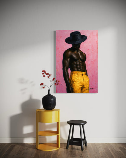 Stolz in Stille – Afrozentriertes Männerporträt über Kraft & Sanftheit | Afrotist Kunstwerk