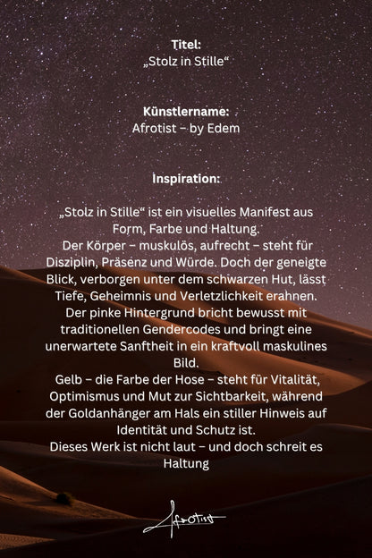 Stolz in Stille – Afrozentriertes Männerporträt über Kraft & Sanftheit | Afrotist Kunstwerk