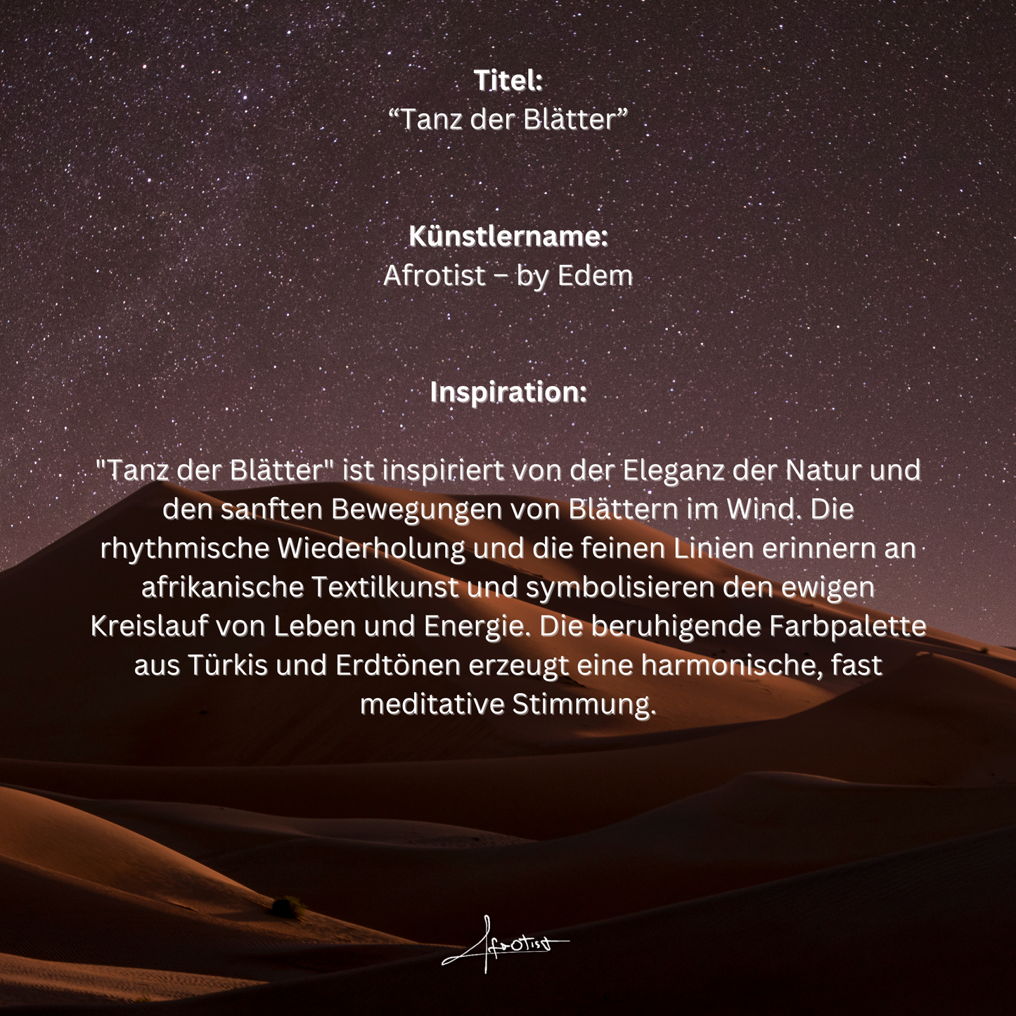 Tanz der Blätter  – Beruhigendes Stoffkunst Wandbild