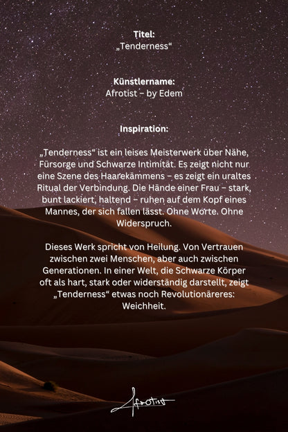 Tenderness – Intime afrozentrierte Szene über Nähe und Vertrauen | Afrotist Kunstdruck